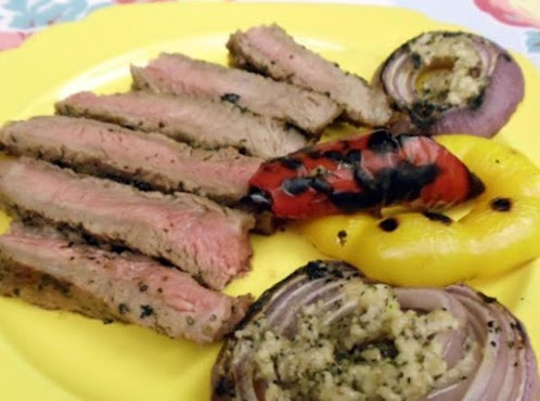 Steak Parmesan with Grilled Vegetables