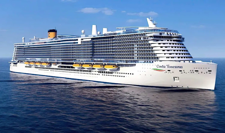 One of the world's largest megaships, Costa Toscana carries up to 6,218 passengers on board.