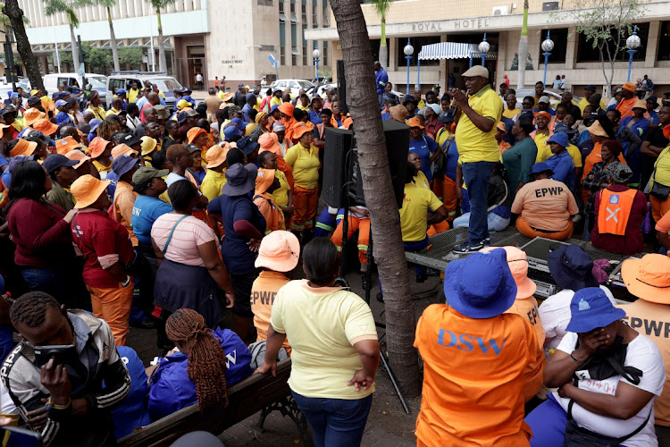 Members of Municipal and Allied Trade Union of South Africa gathered at Durban City Hall on Wednesday for an update on a CCMA-facilitated conciliation process with the city.