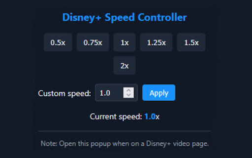 Disney+ Speed Controller