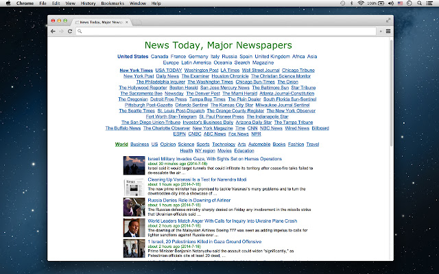 News Today, Major Newspapers chrome extension