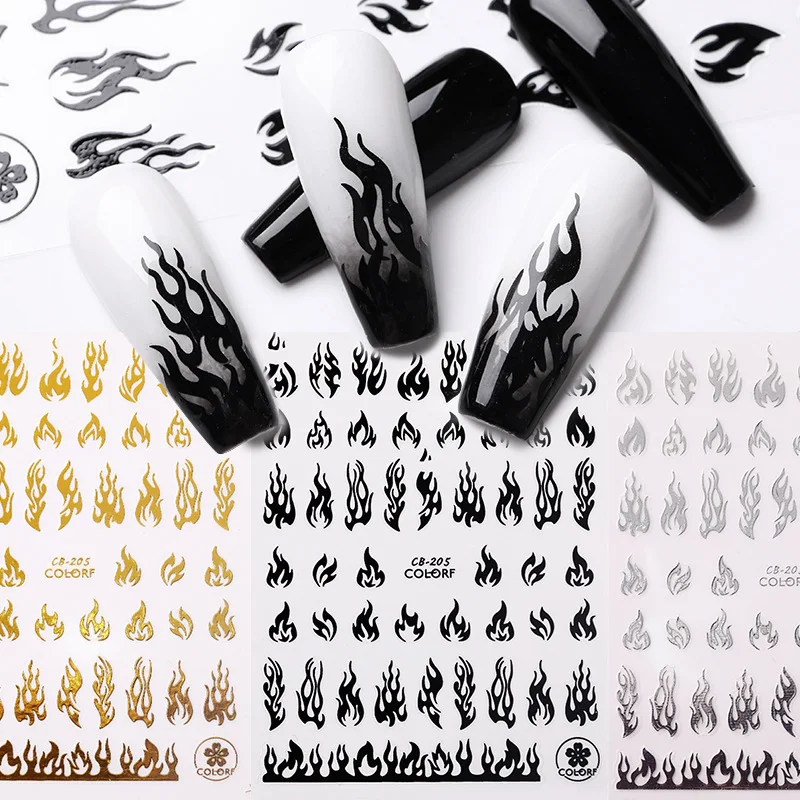 Title 5, Hot Nail Art net rood zwart en wit goud en zilv...