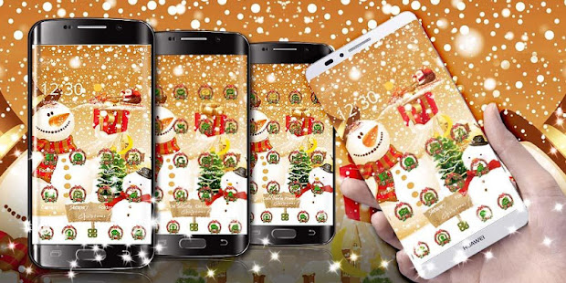 豪華金色聖誕主題 新年雪人壁紙(圖1)-速報App