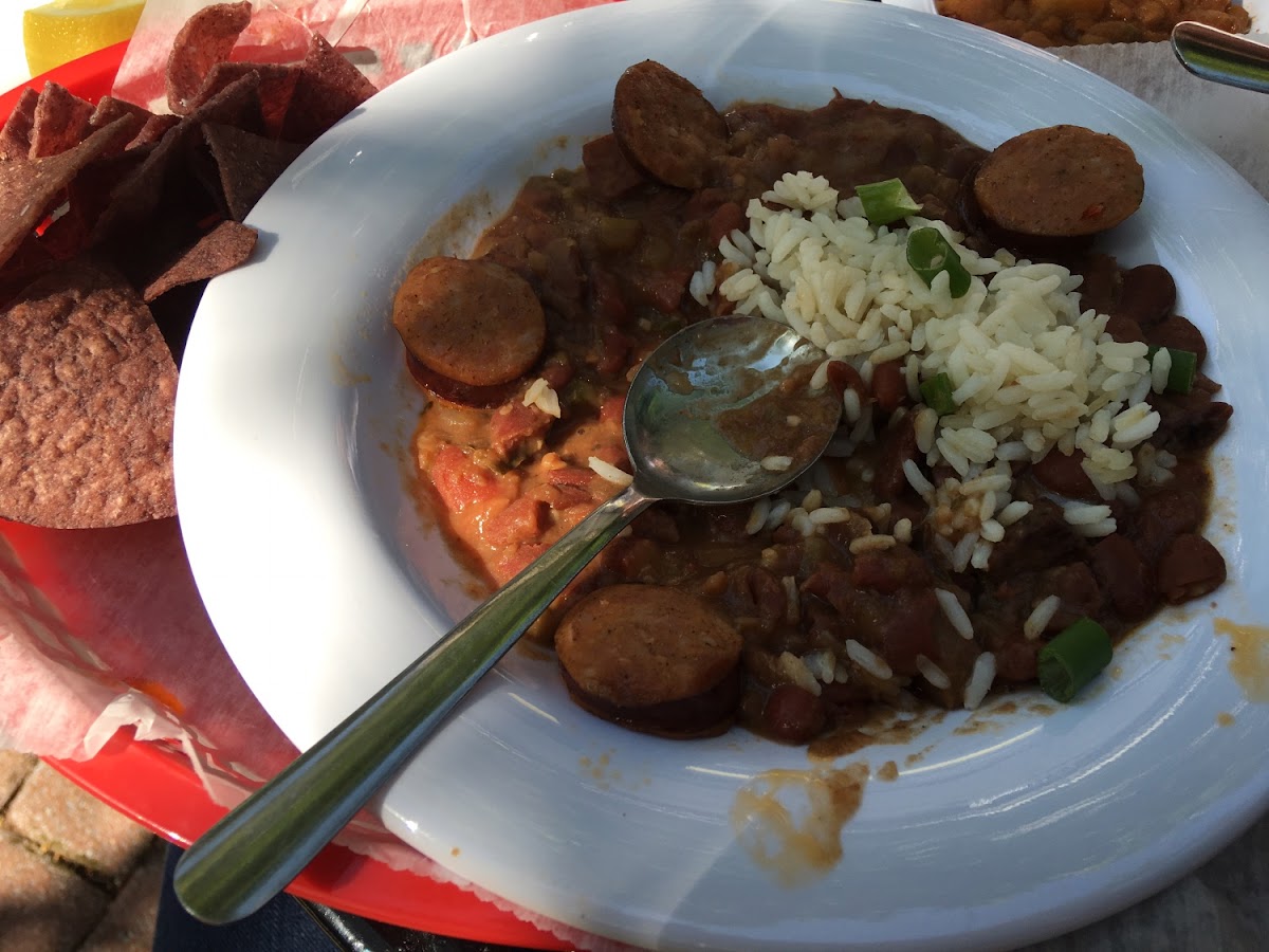 Andouille sausage with red beans and rice