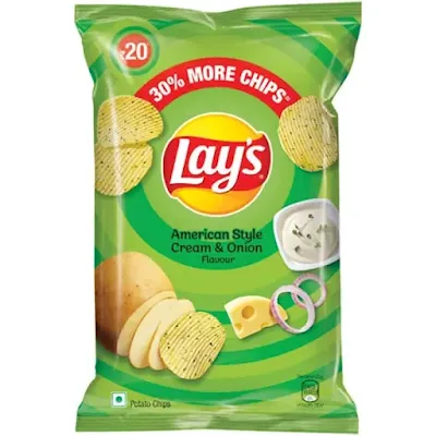 Lays Lay'S American Style Cream & Onion Chips - 52 gm