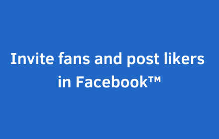 Invite fans and post likers in Facebook™ small promo image