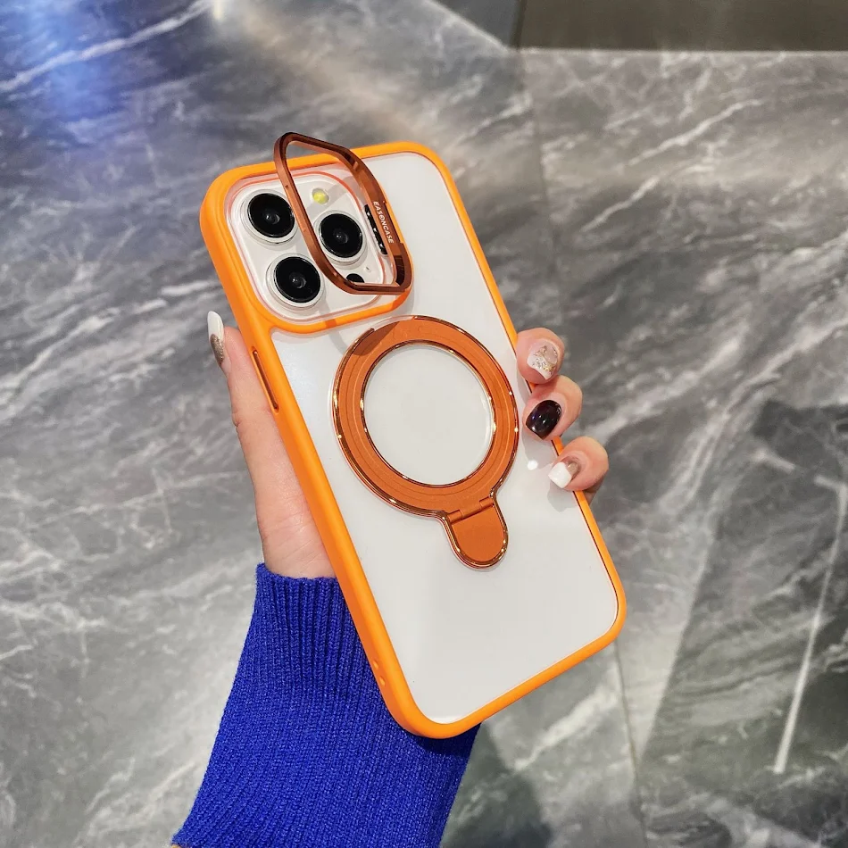 Capa Dupla com Carregamento Magnético Simples para Celular Carrega e Segura. Carregamento magnético e suporte. Simples, seguro e prático.