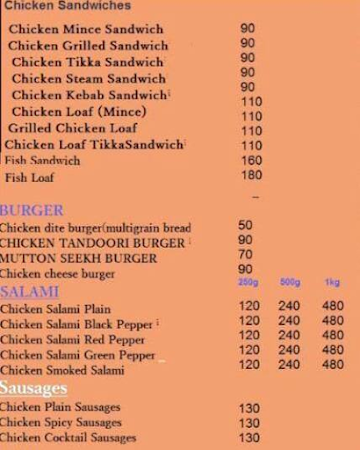 Meatwala menu 