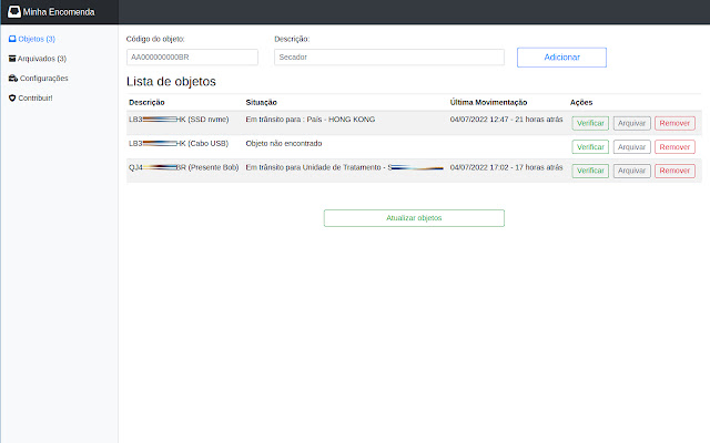 Rastreamento Correios - Minha Encomenda chrome extension