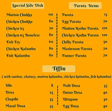 Simma's Kitchen menu 
