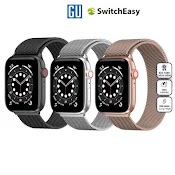 Dây Đeo Switcheasy Mesh Stainless Steel Màu Silver For Apple Watch Series (1~8/ Se/Ultra) Hàng Chính Hãng