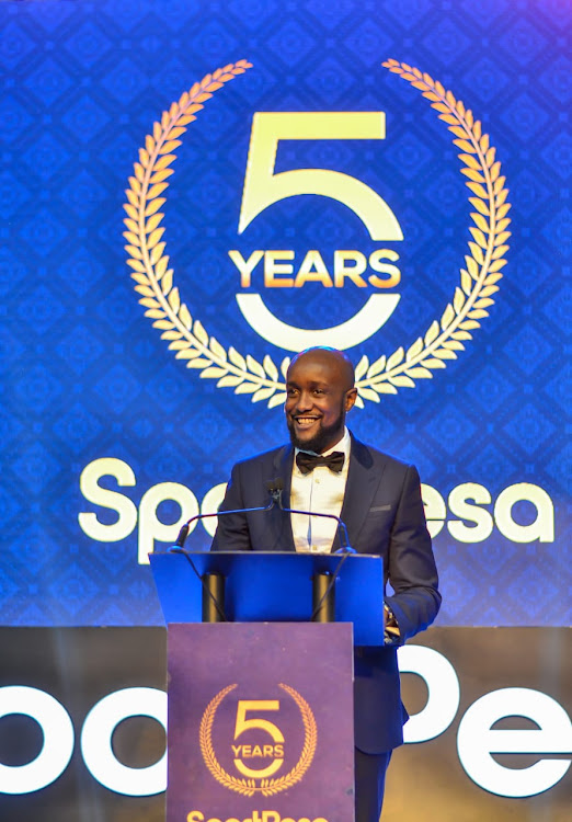 Ronald Karauri, CEO of Sportpesa on February 2, during the fifth anniversary celebrations held at Nairobi's Trademark Hotel in Gigiri.