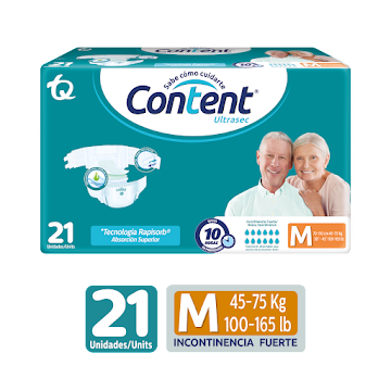 Pañales Adulto Content Ultrasec Talla M Paquete x 21 und  