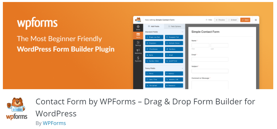 Plugin WPForms de WordPress