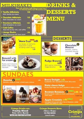 Crimps menu 