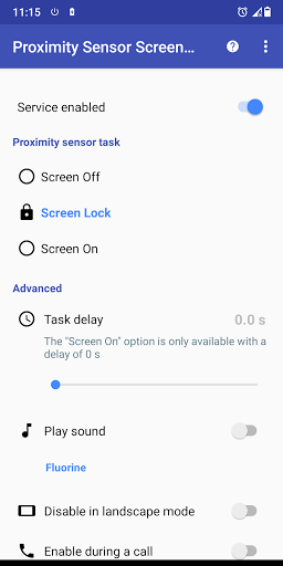 Screenshot Proximity Sensor Screen Lock