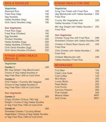 Kyandi Thai & Chinese menu 