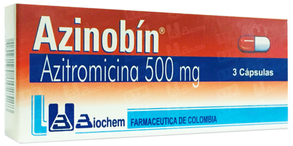 Azinobin Azitromicina 500 Mg Caja x 3 Cápsulas