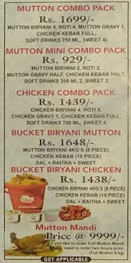 Khan's Durbar menu 1