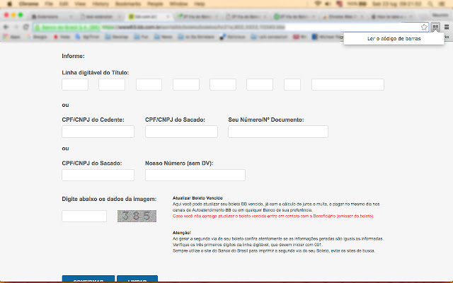 Código de Barras Bancário chrome extension