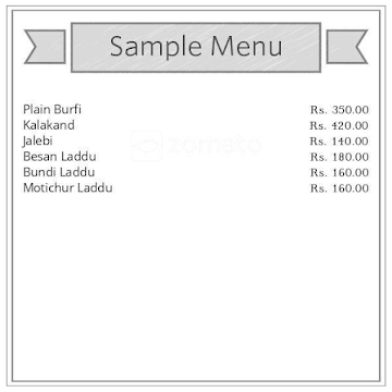 Mahadev Sweets & Caterers menu 