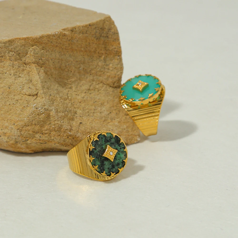 Title 6, Retro Metalen Ring Titanium Staal – Duurzaam, S...