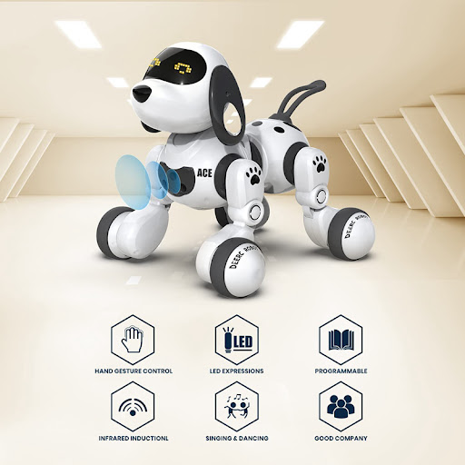 Title 2, Intelligent Robot Dog Walks Sings Electric Remo...