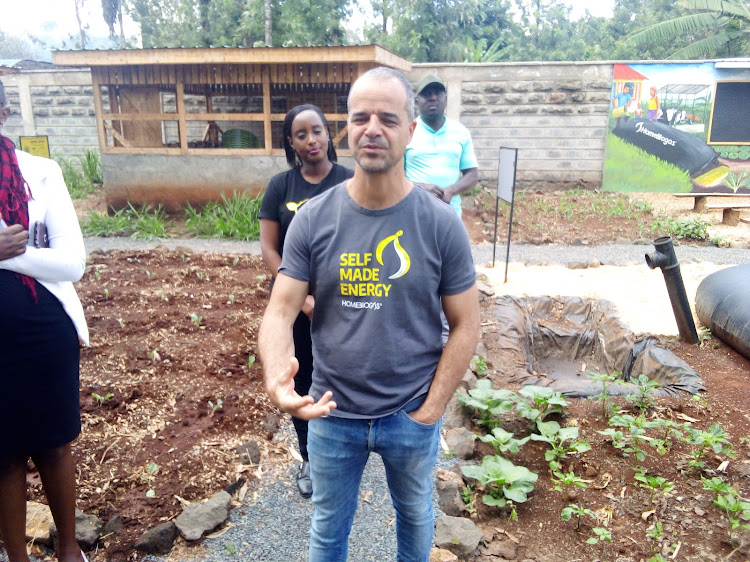 HomeBiogas Company founder and CEO Oshik Efrati at the firm in Ting'ang'a village, Kiambu county.