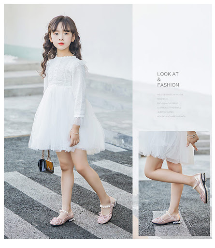 Title 6, Aisha Princess soft sole leather shoes for chil...