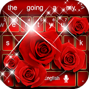 Red Rose diamond keyboard Theme  Icon