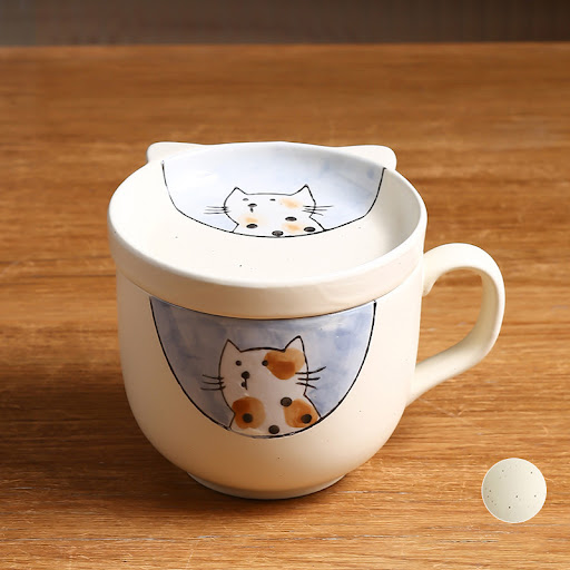 Title 5, Large Capacity Ceramic Cup With Lid, Spoon Set ...