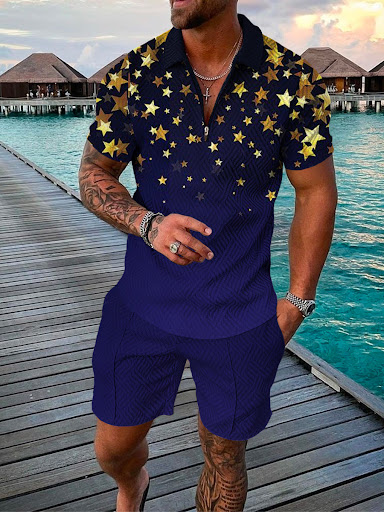 Title 2, Mens Summer Fashion 3D Printed Short Sleeve Ge...