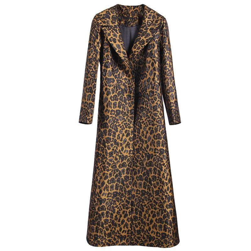 Title 2, Veste Longue pour Femme Imprimé Léopard, Élégan...