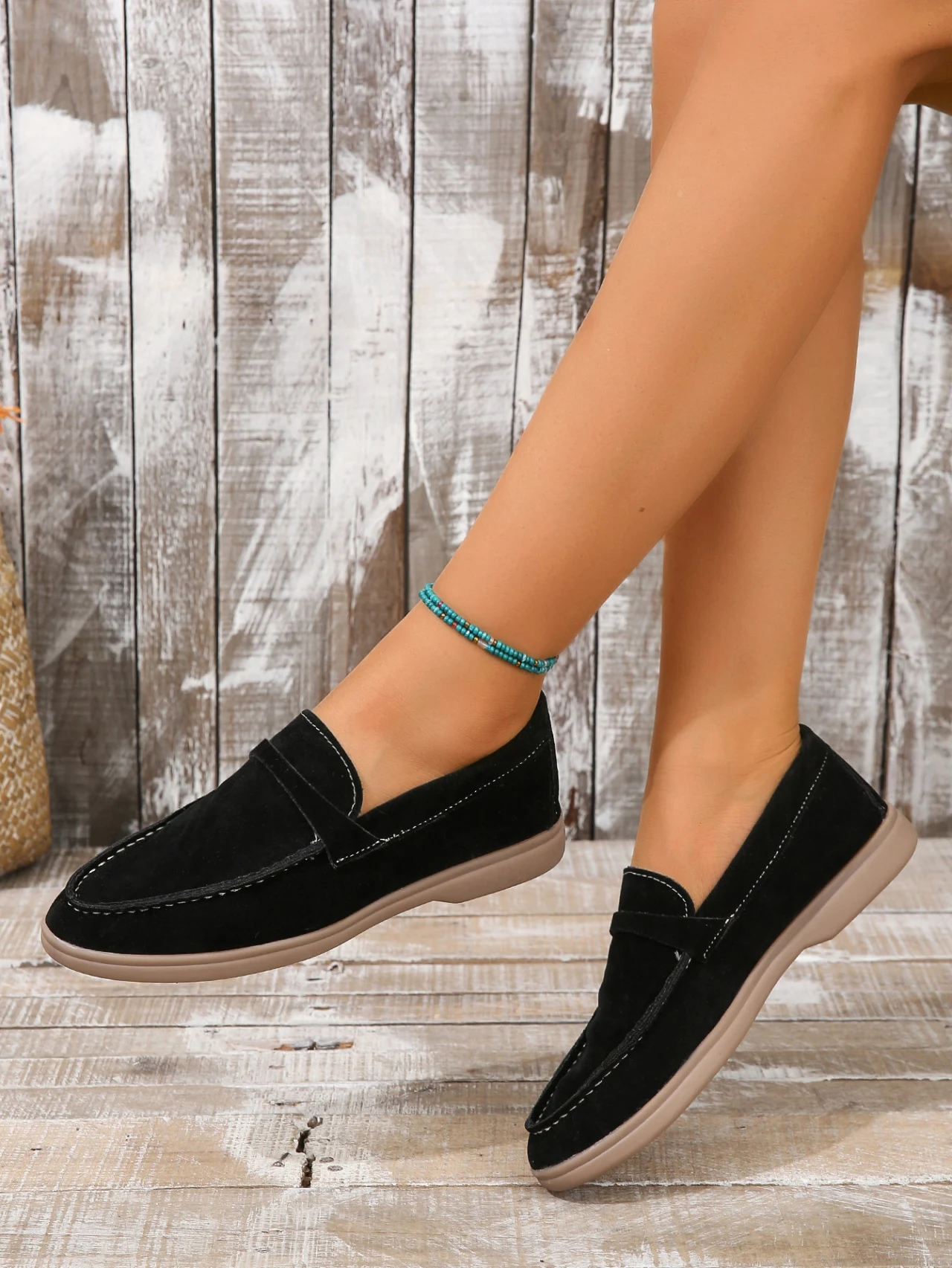 Title 24, Retro luie schoenen met matte afwerking en plat...