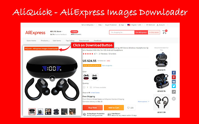 AliQuick - AliExpress Images Downloader chrome extension