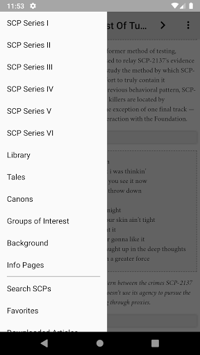 Screenshot SCP Reader