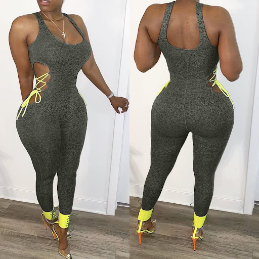 Title 3, Womens Slim Bandage Exercise Yoga Jumpsuit. De...