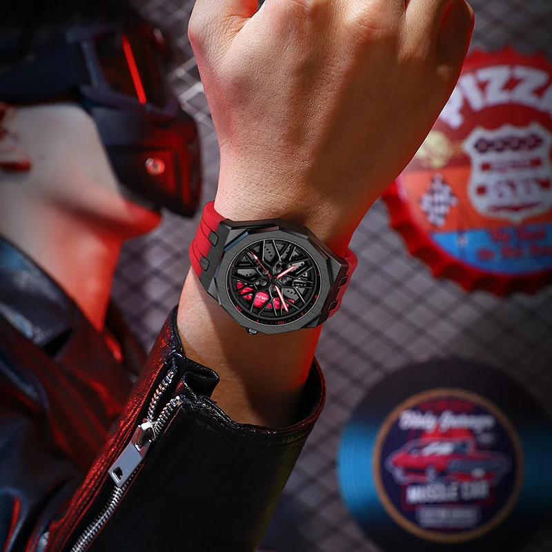 Reloj de rueda hueca forjado para hombre resistente al agua, diseñado para aventuras. Sumergible, duradero y elegante. Perfecto para uso diario y actividades al aire libre.
