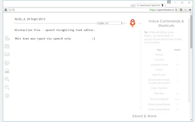 speech to text online notepad