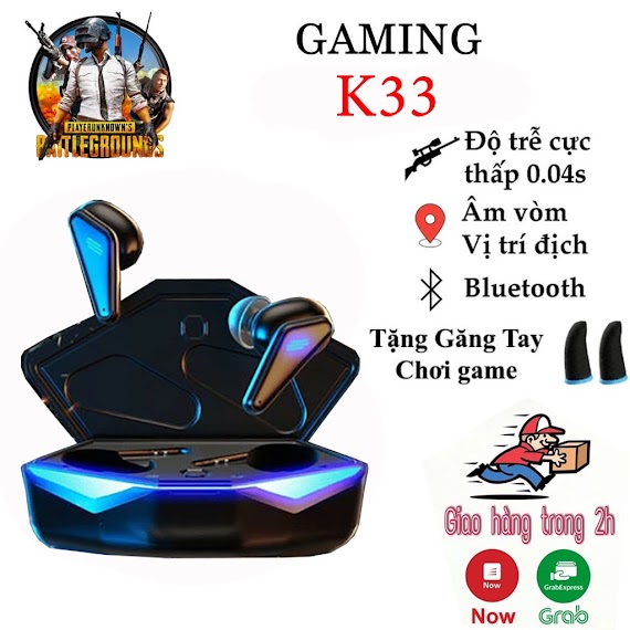 Tai Nghe Gaming K33 Tai Nghe Bluetooth 5.0 Không Dây Có Mic Với Độ Trễ Thấp Dành Cho Các Game Thủ