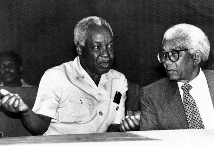 Late Tanzanian president Julius Nyerere, pictured here with South African anti-apartheid activist Walter Sisulu, promoted Swahili as integral to East Africa’s political and economic interests, security and liberation.