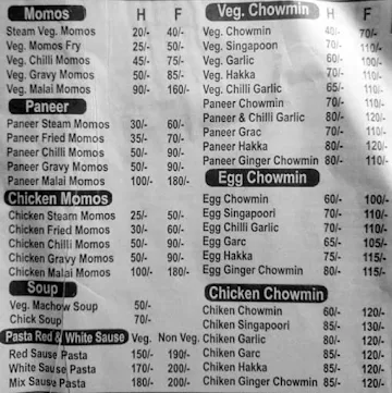 Try Once Chance Corner menu 