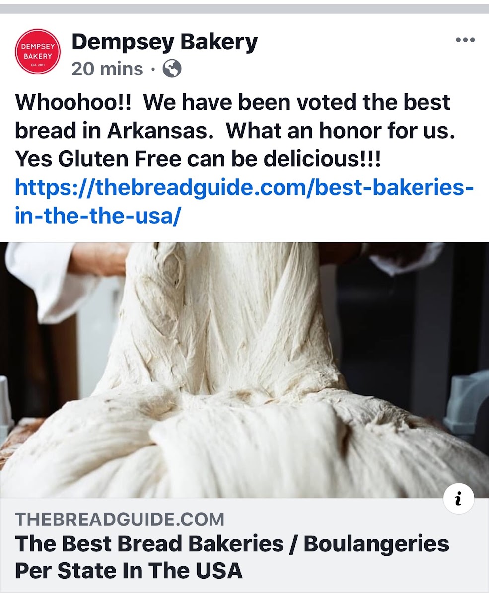 We just received the news!!  Our bread is a match for ANY bread not just GF!!  It is also egg and dairy free. You will be amazed at our many selections