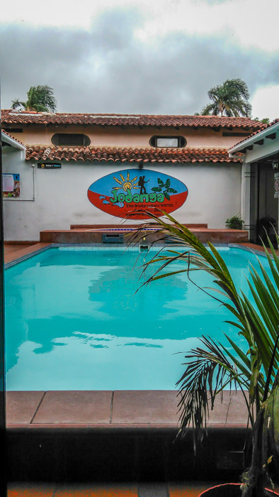 The swimming pool of my hostel Jodanga when I stayed in Santa Cruz on my Bolivia travel trip