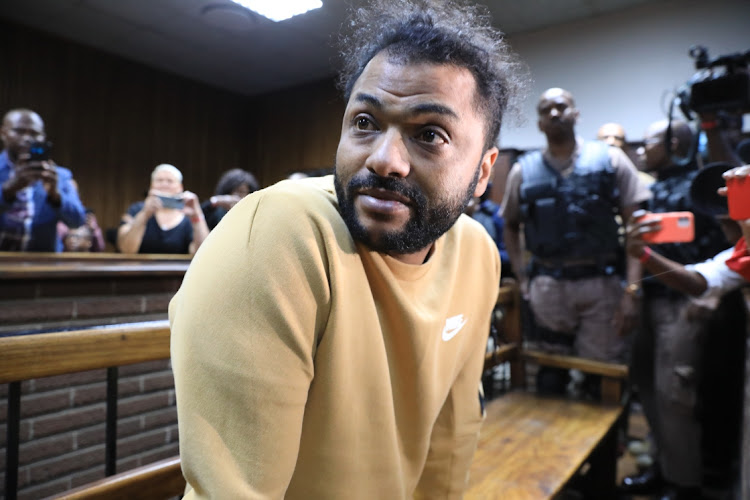 Thabo Bester appears in the Bloemfontein magistrate's court on April 14 2023, where he faces various charges.