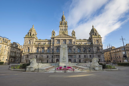 Glasgow's George Square is the principal civic square in the city of Glasgow, Scotland. 