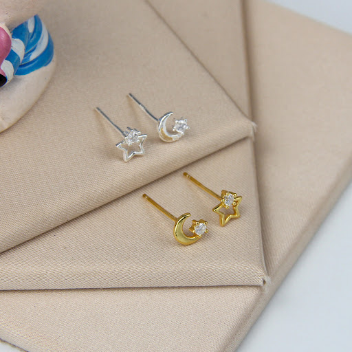 Title 5, S999 Sterling Silver Earrings Personal Korean S...