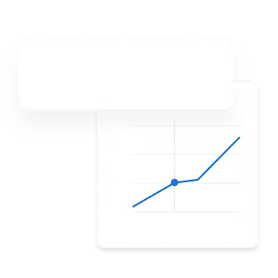 Eksempelannonse for møbler ved siden av et diagram med referansemål for en gitt datoperiode