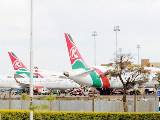 Kenya Airways planes at the JKIA on October 27 last year /ENOS TECHE