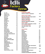 Idly Factory menu 1